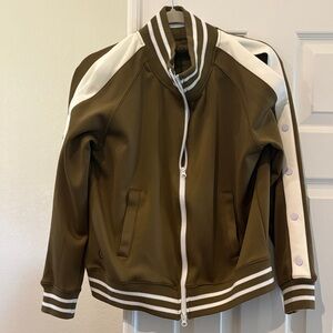 Rodeo Quincy Olive Green and White graphic Track Jacket